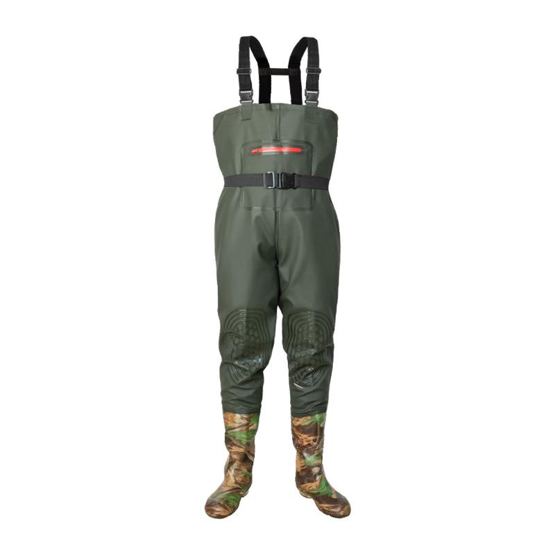 Heavy-Duty Waterproof Overalls: Thick, Wear-Resistant Half-Body Waders for Aquaculture.