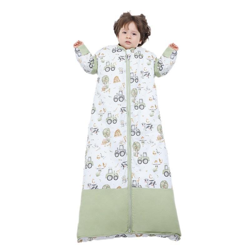 Adjustable Thickened Anti-Kick All-Cotton Baby Sleeping Bag for All Seasons