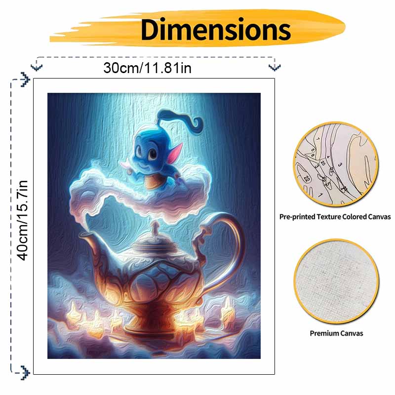 Disney Magic Genie Teapot DIY Oil Painting Kits Hand Painting Home Decor Craft Gift Ideas for Adults Wall Art Painting Canvas Set