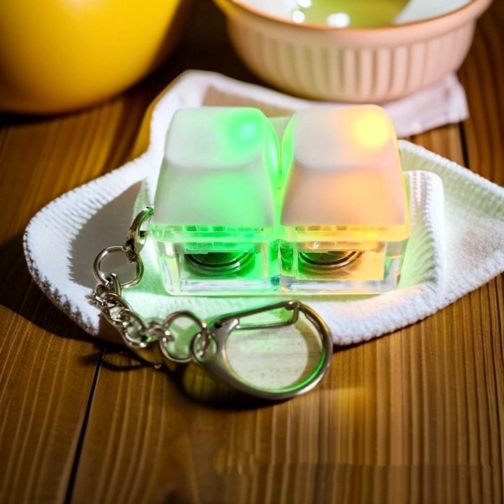 

With Light Fidget Keychain DIY Keyboard Pinch Toy Relaxing Clicker Toy Daily Carry білий
