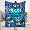 Mother's Day Greeting Flannel Blanket-Soft and Suitable for Sofas,Beds,Offices,Travel,All Seasons,Great Gift for Holidays and Birthdays.