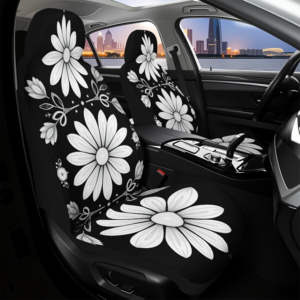 2 Stück Elegante Mandala-Blumen Autositzbezüge Kompatibel Für Vordersitz Passform, Waschbare Weiche Schutzbezüge Mit Mandala-Design, Kompati