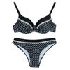 Women's Fashion Polka Dot Backless Hard Covered Sexy Split Bikini Swimsuit