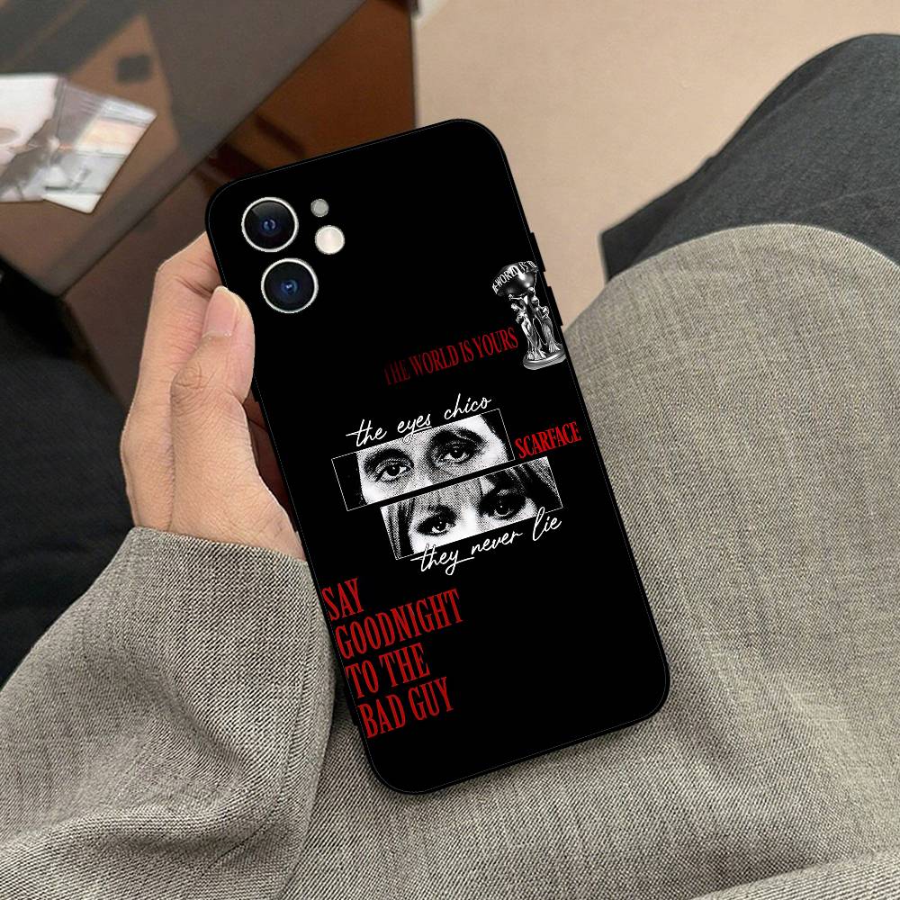 R-Scarfaces Tony Montana Phone Case Black Phone Case For IPhone 17/16/15/13/14 Pro Max/ 11Plus/X/Xr/Xs Max 13mini