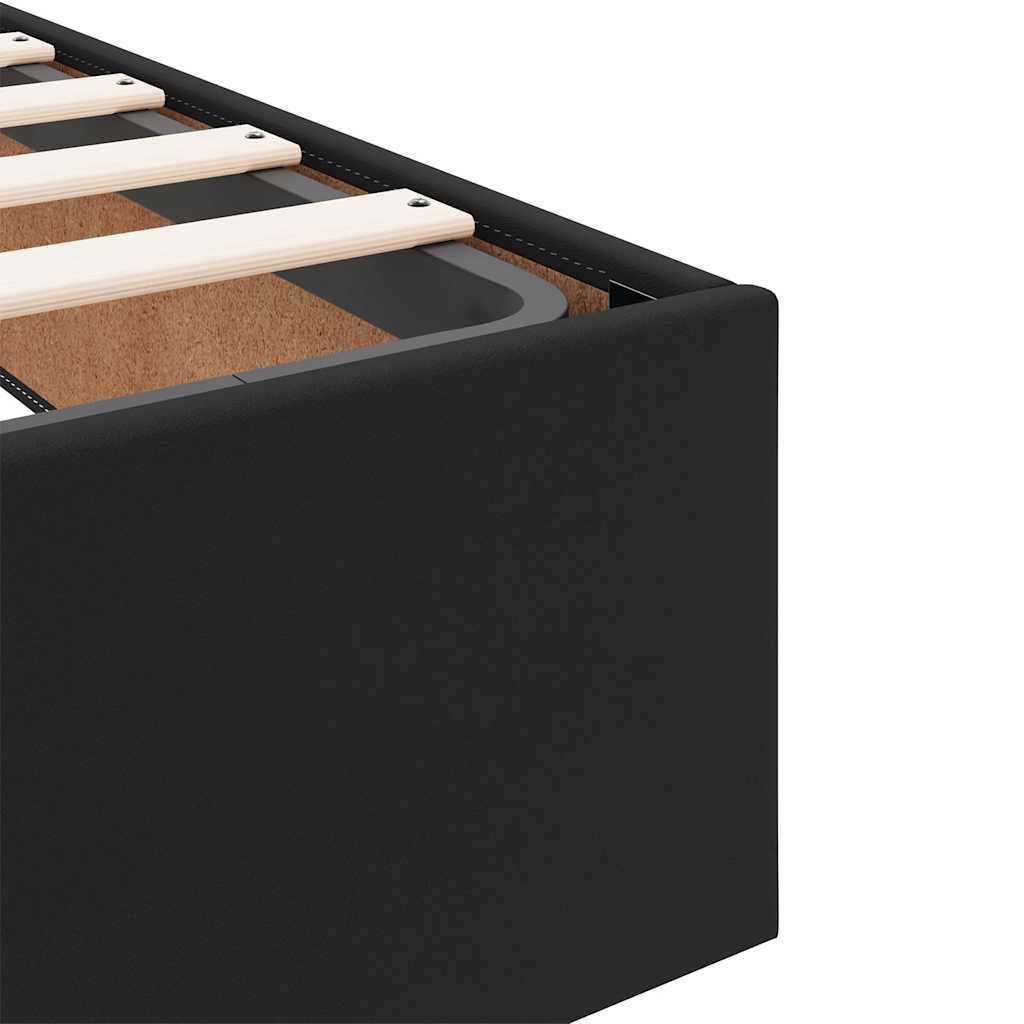Ottoman Bed with Mattresses Black 200x200 cm Faux Leather