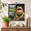 Planner for Students 2027 Funny Frog Wall Calendar, Cute Animal Illustration Monthly Birthday Reminder Tracker Home Office, Mark Important Dates,