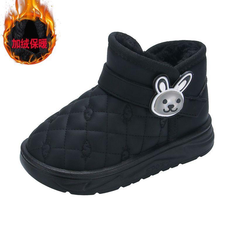 

Девочки бархатные кролик зимние сапоги теплые детские большие хлопковые сапоги 2025 новые зимние утепленные хлопковые туфли девочки короткие сапоги 23 inner length 14cm