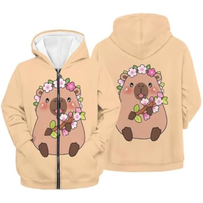 Women'S Zip Up Hoodie 3D Printed Hooded Sweatshirt Hoody Coat with Pocket