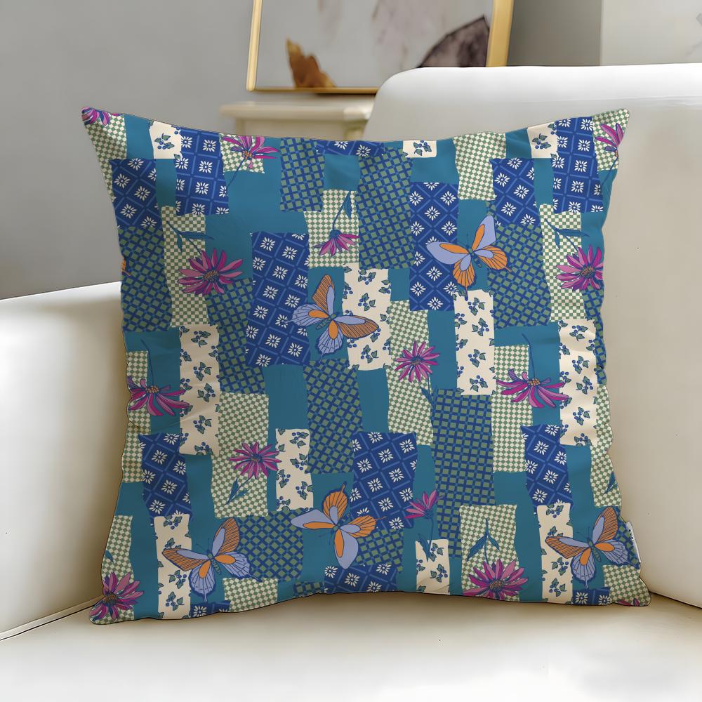 

art theme Colorful Patchwork Pattern Cushion Cover Soft & Easy-Wash Pillow Case – Versatile for Couch, Bed, Travel and Office 30cmx30cm