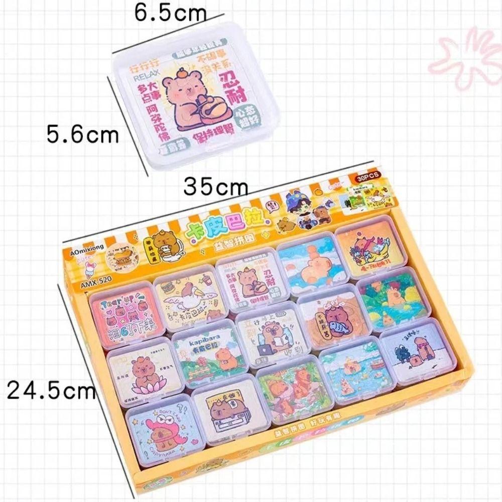 5Pcs/Box Cartoon Capybara Jigsaw Puzzle Educational Toys For Kids Adults Cute Mini Animal Puzzles Children Game Toy Gifts