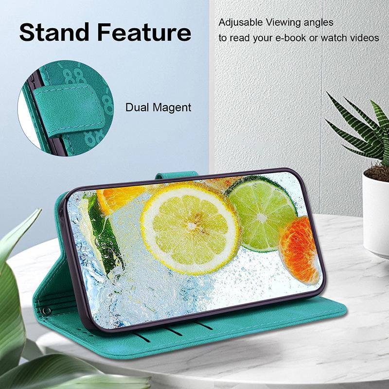 Leather Flip Case with Card Slot for TCL 408 - Full Wrap Protective Cover