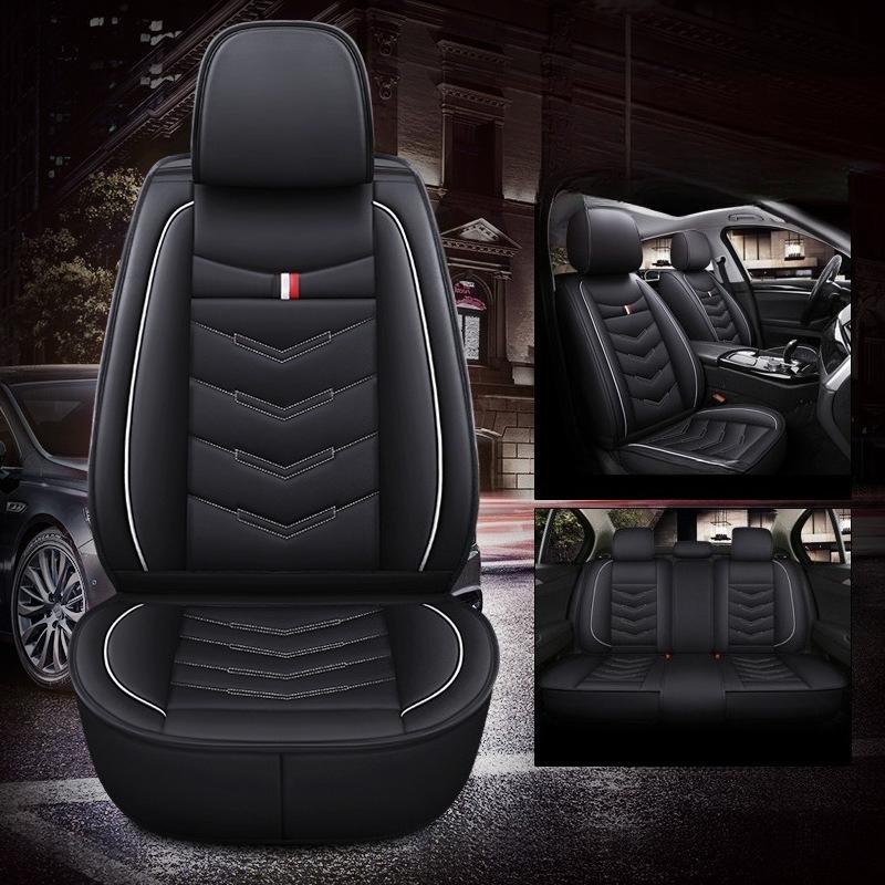 Full Wrap PU Leather Seat Covers, Five-Seat Seat Cushions, Full Set of Five-Seat Seat Covers, Compatible with Five-Seat Vehicles, New Seat Cushions