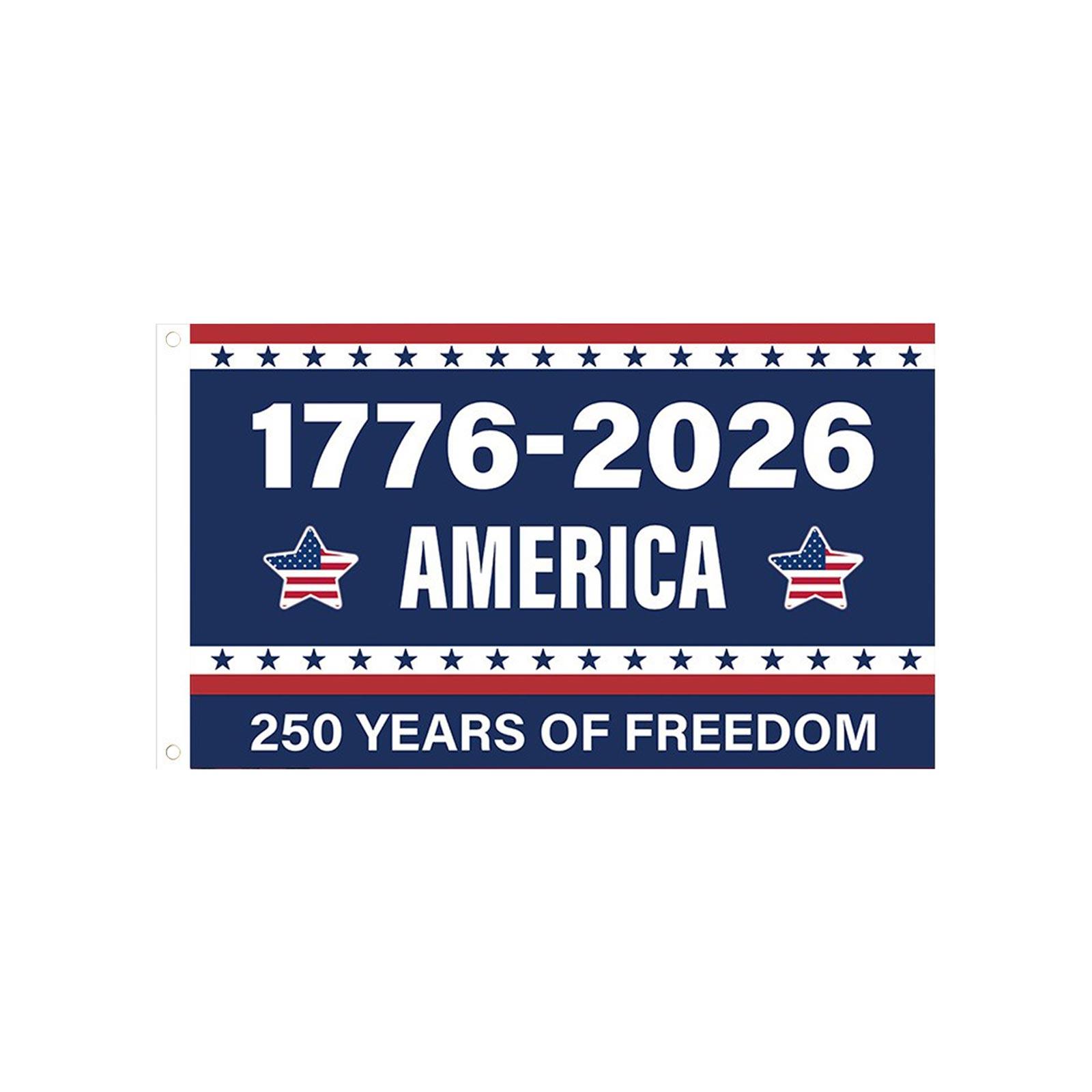 

Anniversary Celebration Flag Outdoor Yard Decoration Fabric Banner for Events and Festive Occasions 250th of Freedom 1776 2026 One Size