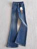 Women's Retro Elastic Micro-Flare Velvet Jeans - Plus Size, High Waist, Slimming Winter Pants