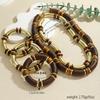 Dvacaman 2025 ZAA Vintage Women Necklaces Bracelet Set Trend Wooden Curved Splicing Choker Summer Boho Holiday Party Accessories