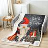 Merry Christmas Fleece Blanket for Kids Boys Girls Xmas Gnome Santa Claus Sherpa Blanket, Happy New Year Blanket Festival Themed