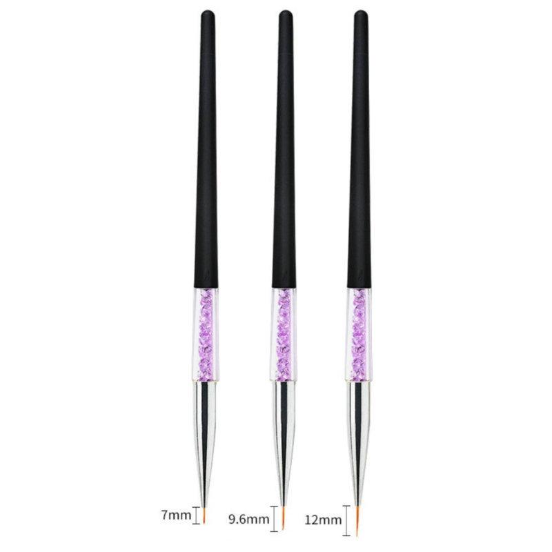 

Rhinestone Nail Art Painting Pen Set: 3 Pens (7/9/11mm) for Flower and Line Designs