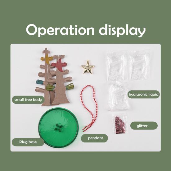 1 Set Mini Christmas Tree Toy DIY Faux Crystal Growing Tree Educational Crystallization Xmas Tree Toy Desktop Decoration Toddlers Boys Girls Gift