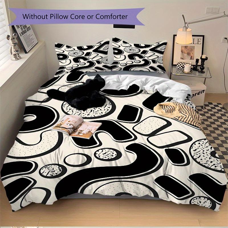 3Pcs Abstract Patterns Printed Bedding Set, Breathable And Soft,(Includes 1 Duvet Cover And 2 Pillowcases, Quilt Not Included) yy250815186