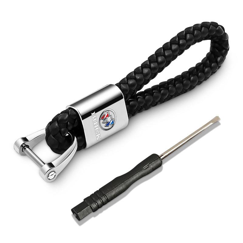 1 Stück Handgeflochtenes Leder Autoschlüsselanhänger Schlüsselring Autozubehör Für Buick Regal GS GL6 GL8 Avenir Lacrosse Riviera Envision Lesabre Velite