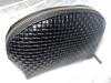 Pouch Made from Italian Genuine Cowhide Machine Mesh Embossed Leather Shell-shaped Leather, (Black)
