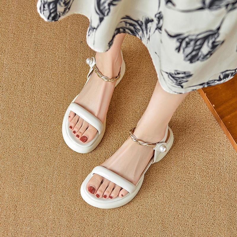 

Огромные и легкие ~ Круглые босоножки с открытым носком для женщин, летние универсальные удобные пляжные сандалии на платформе 40