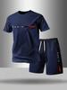 Men's Quick-Dry Short-Sleeve Sports T-Shirt & Shorts - Breathable Summer Running & Basketball Set