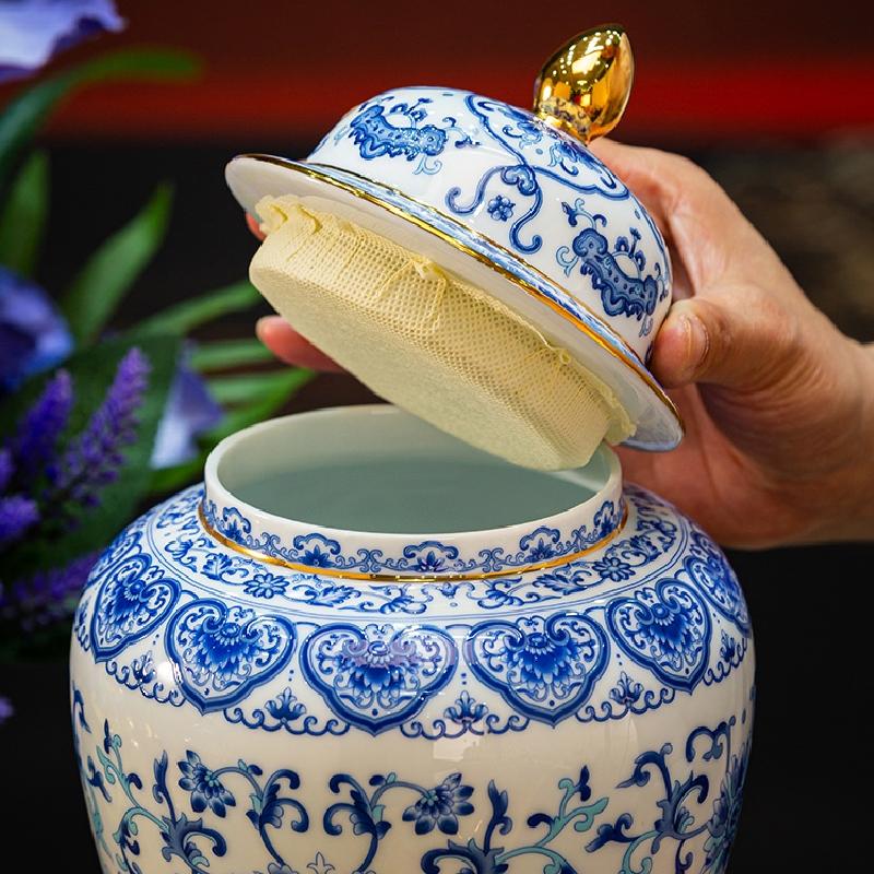 Enamel Ginger Jar Ceramic General Jar Home Retro Ceramic Candy Nuts Coffee Bean Powder Sealed Jar Desktop Ornaments Ceramic Vase