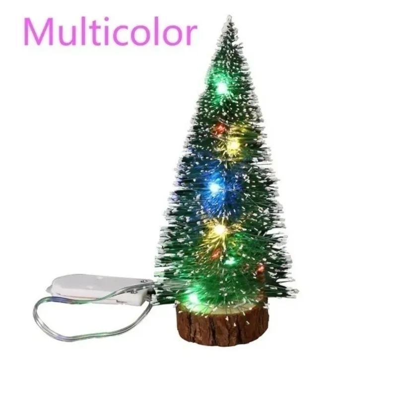 Mini Noel Ağacı Küçük Çam Ağacı Ahşap Tabanlı Noel Tatili Partisi Ev Masa Üstü Ağaç Dekoru Işıklı veya Süslemeli Ağaç