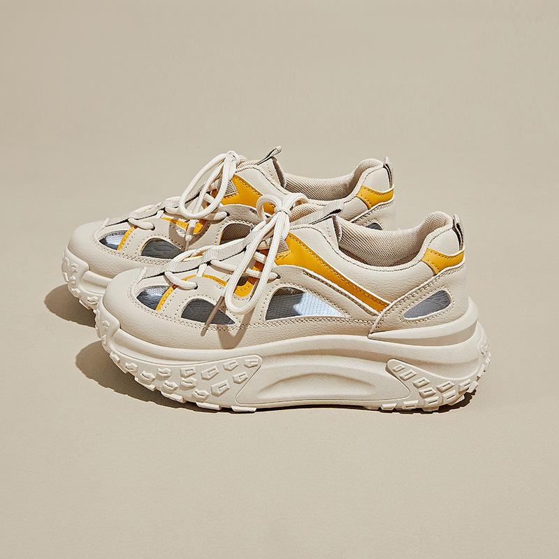 New Hollow Dad Shoes Women's Summer Student Sports Running Casual Shoes Breathable