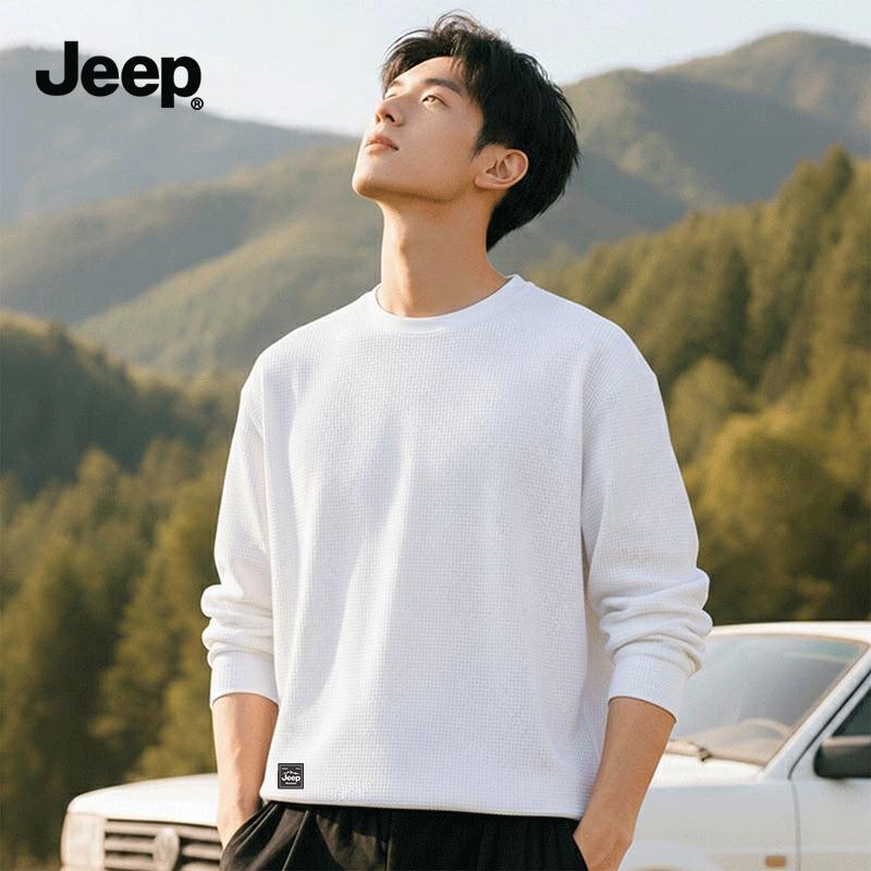 JEEP Men's 2026 Spring Waffle Knit Long-Sleeve T-Shirt