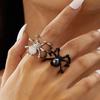 Gothic Punk Exaggerated Spider Finger Rings For Women Men Vintage Creative White Black Insect Spider Open Ring Halloween Jewelry