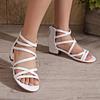 Verano 2026 Nueva Moda Infantil Sandalias Romanas Tacón Alto Grueso Zapatos de Princesa Mujer