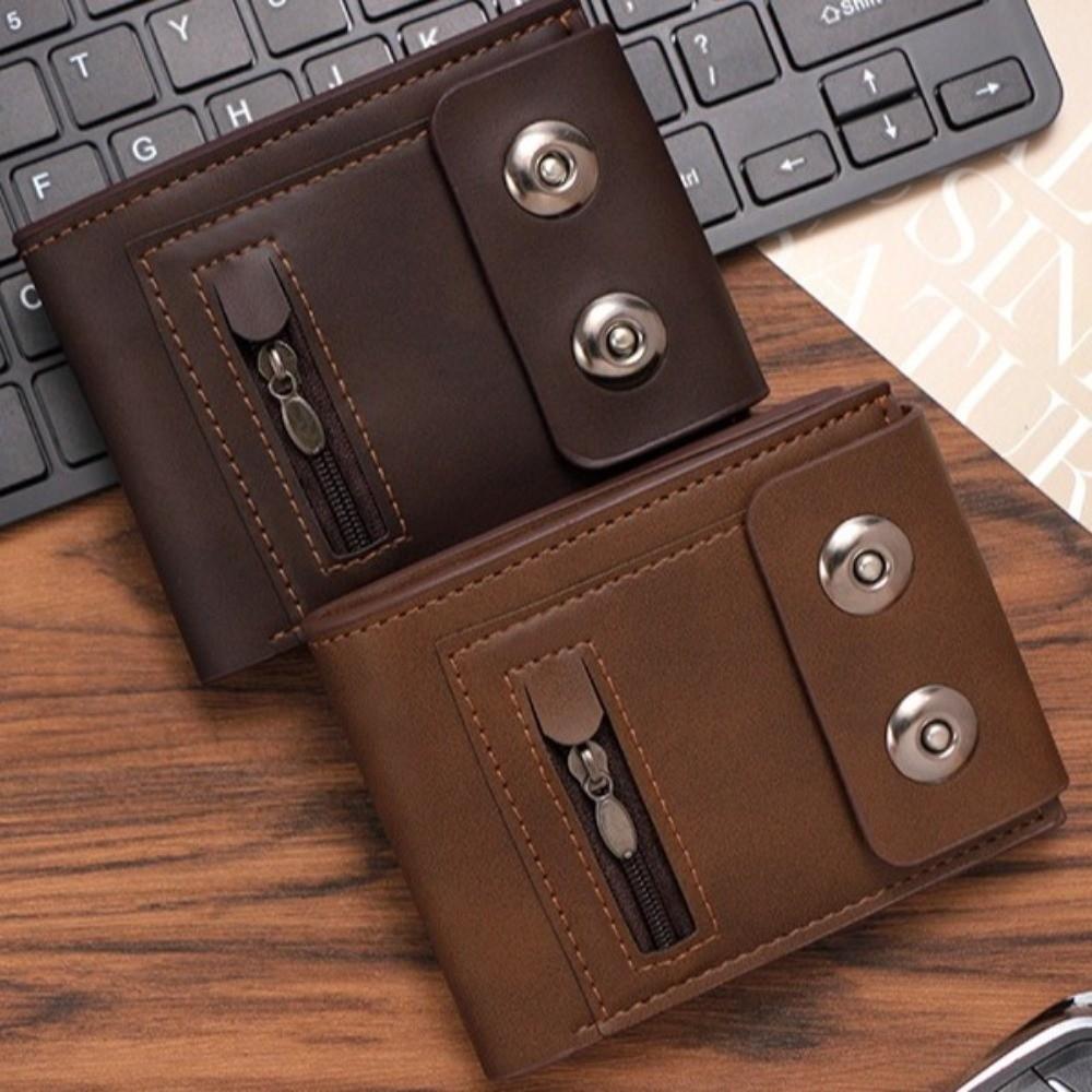 High Quality PU Leather Men's Wallet Short Portable Card Holder Bags Casual Multiple Card Slots Zero Wallet