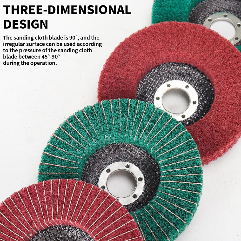 Nylon Fiber Flap Disc 4.5Inch 115mm Polishing Grinding Wheel Abrasive Buffing Grinding Discs for Rust Removal and Cleaning