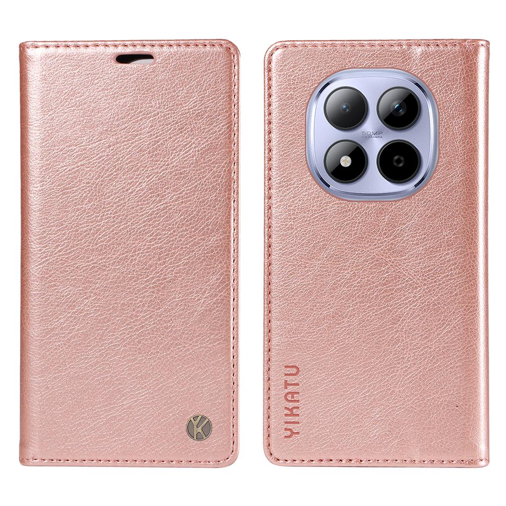 For Xiaomi Redmi Note 15 Pro 5G (Global) Wallet Case YIKATU YK-006 Magnetic Closure Leather Phone Cover Litchi Texture