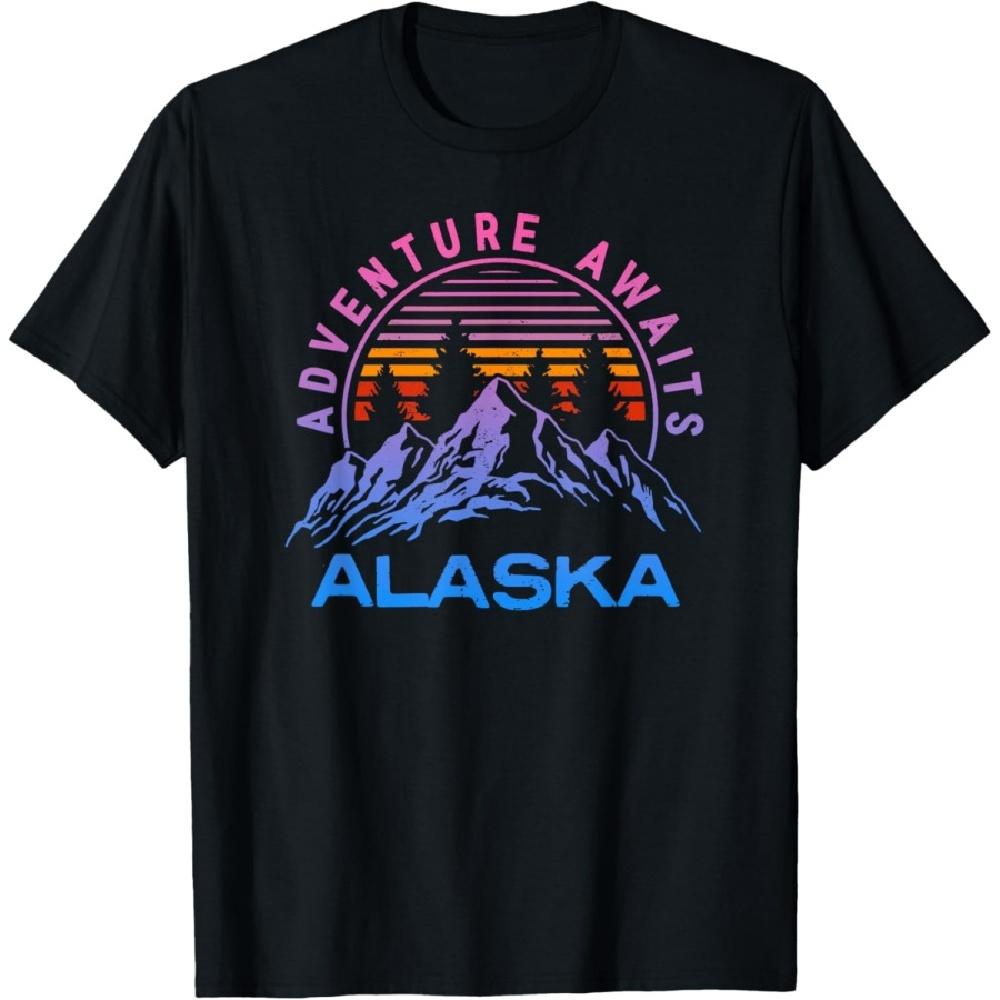 Alaska Retro Vintage Mountains & Outdoors Wilderness State T-Shirt