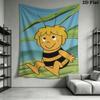 Bees and Maya Wall Tapestry Aesthetic Wall Hanging Printed Fabric Blanket Decorative Tapestries for Bedroom Living Room Home Decor