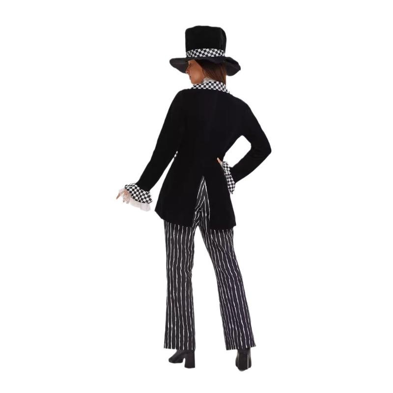 Halloween New Ladies Magician Black and White Striped Costume Masquerade Costume