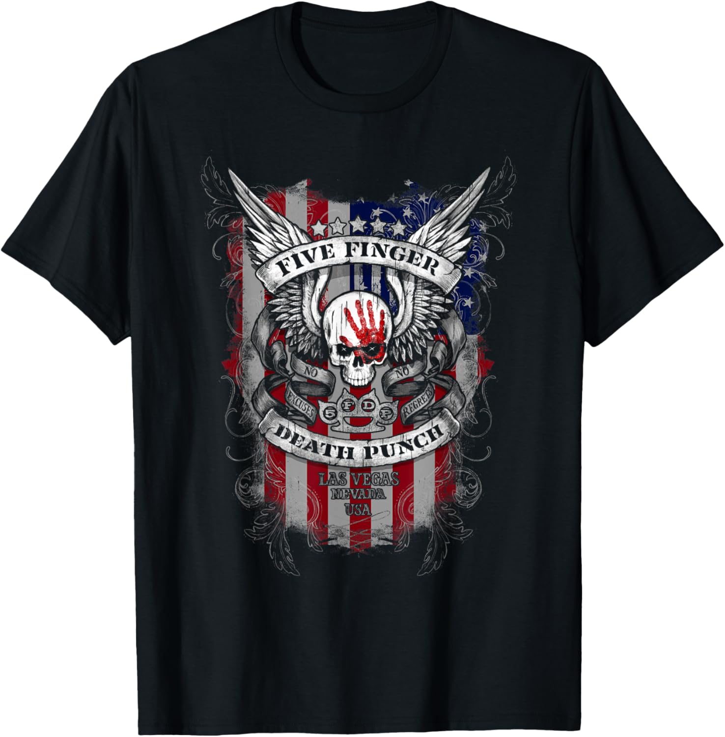 5FDP No Regrets Stars & Stripes American Flag Unisex T-Shirt XXXL