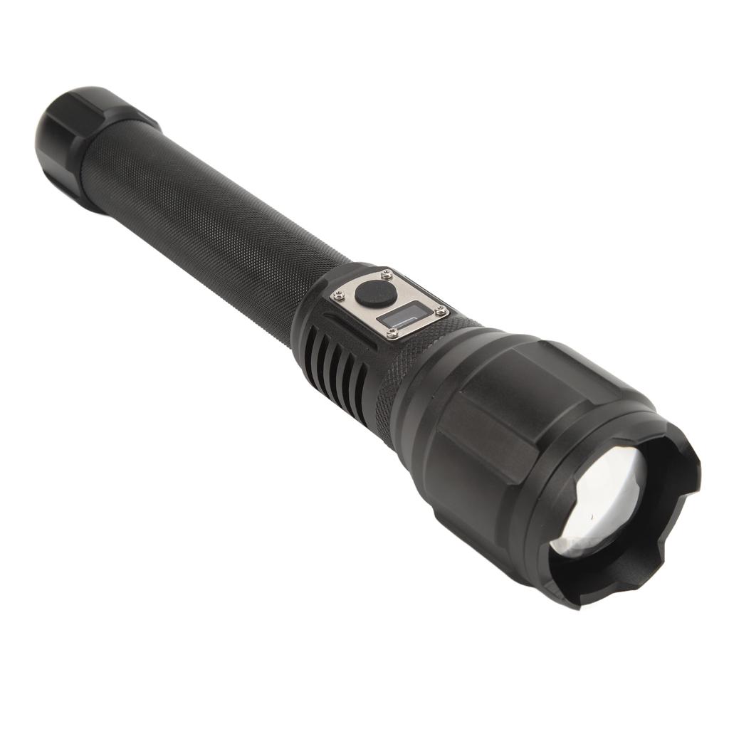 LED Flashlight with Electronic Display Type C USB Charging Waterproof Ultra Bright Flashlight for