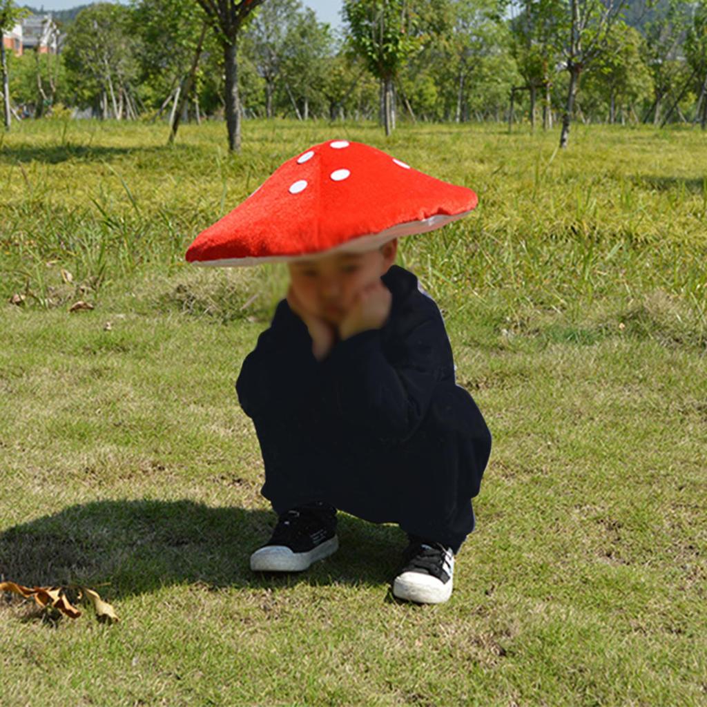 Red Mushroom Hat Funny Creative Costume Cartoon for Cosplay Halloween Festival Decoration