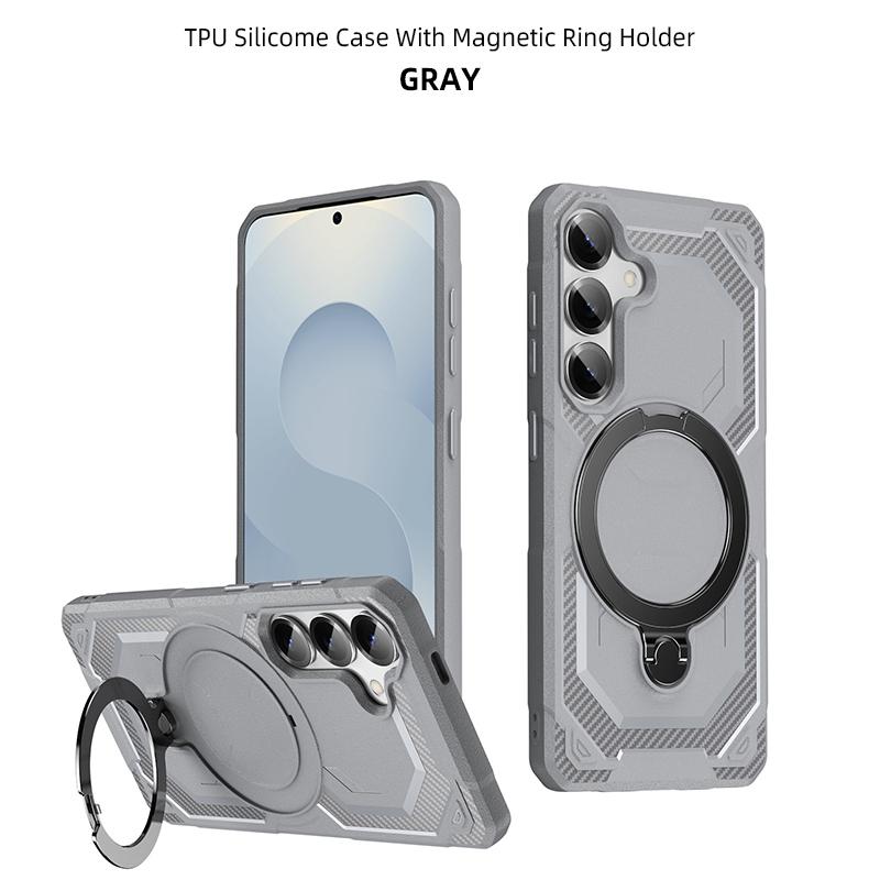 Magnetic Armor Phone Cases For Samsung S25 S24 S23 Plus  S21 Ultra FE For Galaxy S22 Wireless Charging Stand Protection Cover Funda