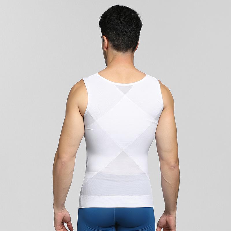 Men's Lightweight Breathable Chest & Back Support Tummy Control Shaper