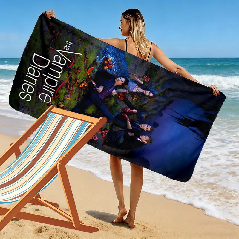 Vampire Diaries: Rainy Night Gathering Beach Towel Portable for Travel Beach Absorbent Bath Towel Quick-drying Swim Towel Seaside