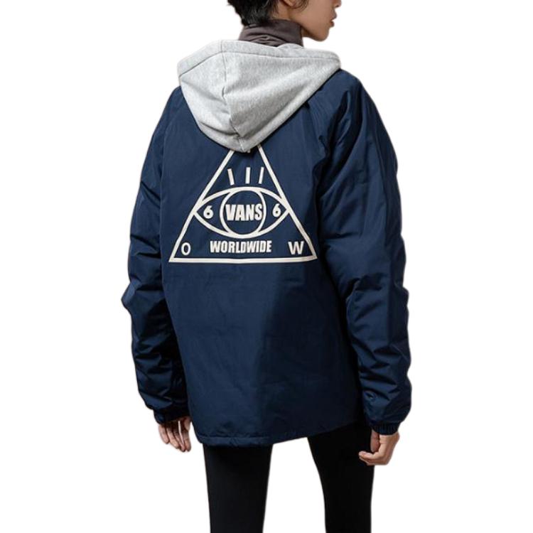 Vans Giacca da Uomo con Cappuccio Bottoni Nascosti Slim Fit Maniche Lunghe Capispalla Blu Navy VN000FBYLKZ