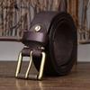 Handmade, Widened and Thickened Top-grain Cowhide Men's Leather Belt, American Retro Style, Pin Buckle Belt