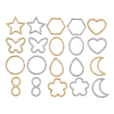 6pcs Gold Color Stainless Steel Geometric Bezel Frame Charms Pendants for DIY Earring Necklace Jewelry Making Findings Supplies