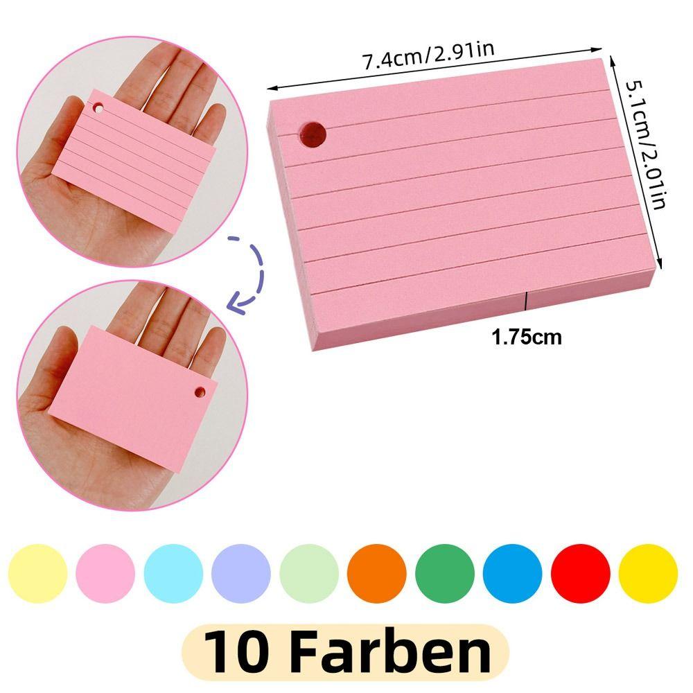 Portable A8 Binder Memo Book Loose-Leaf Horizontal Line Flash Cards With Cover Revision Cards