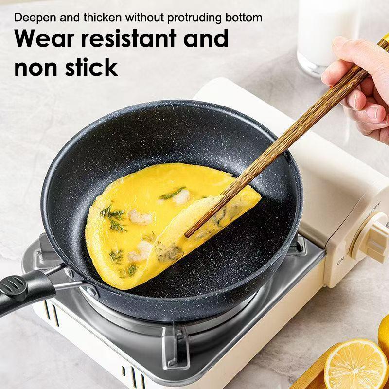 Mini Patelnia z Równomiernym Rozgrzewaniem Szybkie Nagrzewanie Powłoka Turmalinowa Patelnia do Omletów Wielofunkcyjna Pogrubiona Patelnia Nieprzywierająca 1 szt.